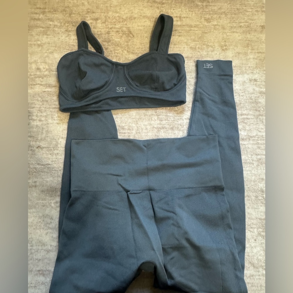 Set active matching workout set gray size medium - image 1